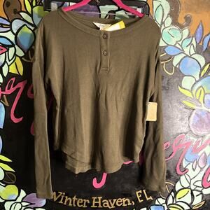 Bixby Nomad Waffle Tunic Top, Dark Green, Large